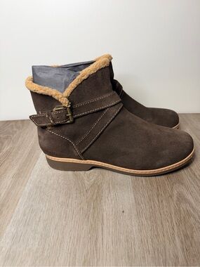 Earth Hutton Brown Leather Ankle Boots